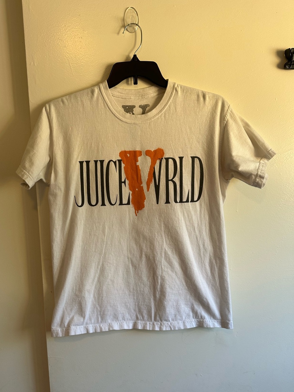 VLONE White Tee with Orange V Juice WRLD Logo